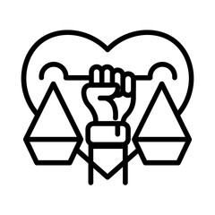 love justice illustration for coloring page