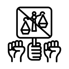 Protest for injustice illustration for coloring page