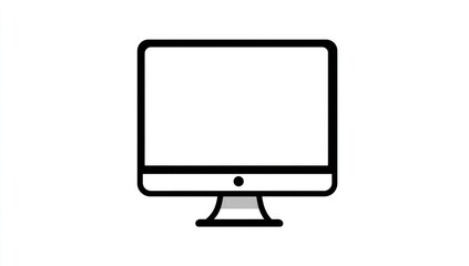 Simple black outline of a computer monitor (2)