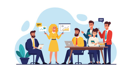 Diverse business team collaborating on a project, perfect for websites, presentations, and marketing materials.