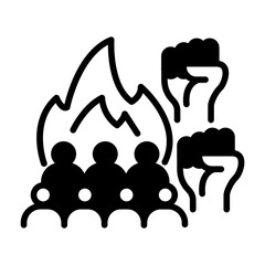 Protest illustration for coloring page