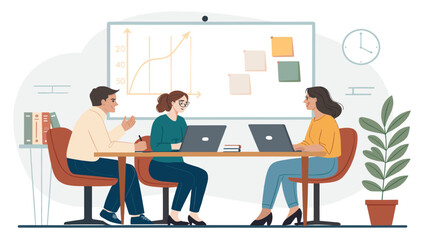 Diverse team brainstorming, collaborating on laptops and whiteboard. Ideal for business presentations, websites, and marketing materials.