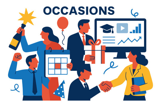 Celebratory business event with digital and networking elements - Powered by Adobe