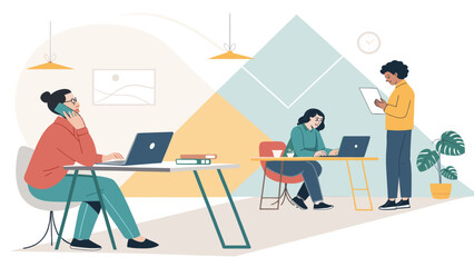 Modern Coworkers in a Creative Office Space - Ideal for Landing Pages and Brochures