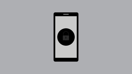 Smartphone with lock icon representing mobile security and data protection in modern age