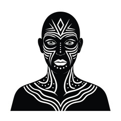 Tribal Patterns on Glowing Skin