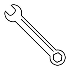 Allen Wrench Vector Silhouette Isolate White Background