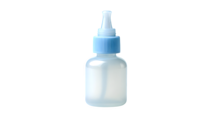A squeeze bottle of pre-diluted cradle cap solution, with a gentle nozzle for easy and mess-free application onto infant scalps, isolated on a pure Transparent background.