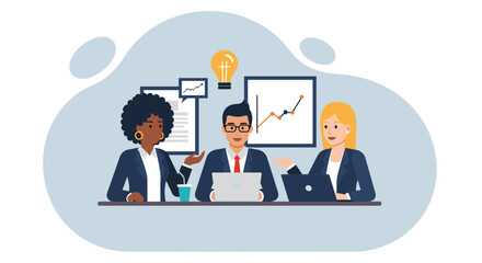 Diverse business team collaborating on project, ideal for website banners or presentations.