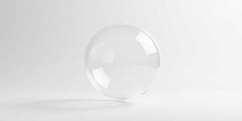 A Clear Spherical Object on a White Background, Representing Purity, Simplicity, and Minimalist Design Aesthetics