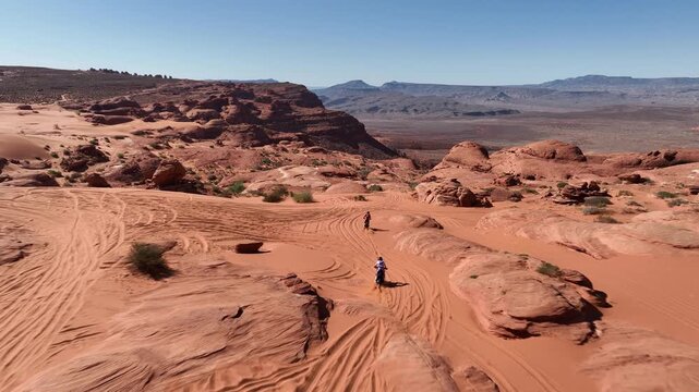 Extreme Sports Adventure on Red Sandstone Formations in Utah