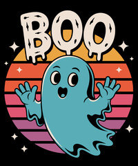 Groovy Hey Boo Cute Ghost Funny Halloween