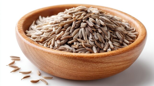 Rich, earthy cumin seeds in a rustic wooden bowl, perfect for adding depth and flavor to your dishes.