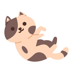Cute Doodle Cat with Dots Pattern Want to Play Illustration