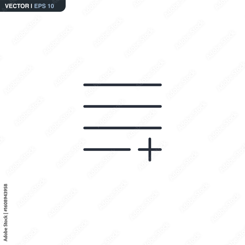 Poster add to list, linear style sign for mobile concept and web design