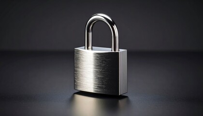 Fototapeta premium Metal padlock on dark surface