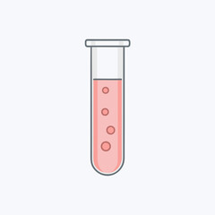 Minimalist Test Tube Icon – Laboratory Science Line Illustration