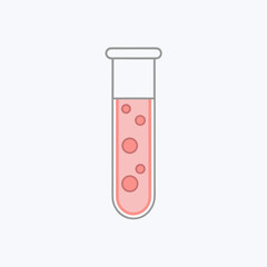 Minimalist Test Tube Icon – Laboratory Science Line Illustration