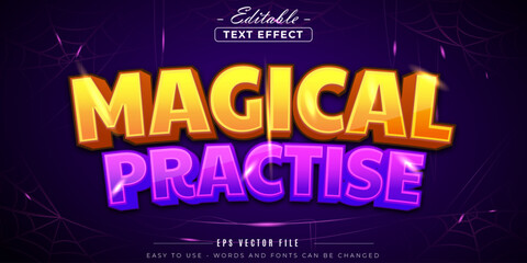 Magical practices shiny text, editable text effect.