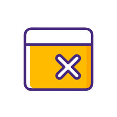 Obraz premium Minimalist Folder Icon – Flat File Storage Symbol in Yellow and Purple