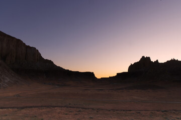 Sunrise in the Valley of Castles in Mangystau, Kazakhstan