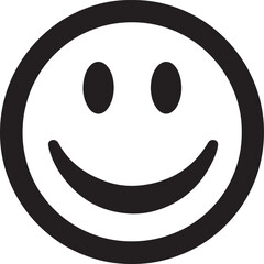 Classic black and white smiley face icon