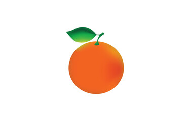 Flat Orange Vector Illustration with Leaf