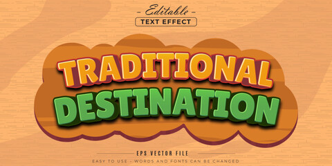 Bold traditional destination text, editable text effect.