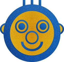 Smiley blau mit gelb