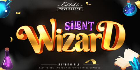 Silent wizard shiny text, editable text effect.