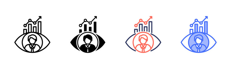 Conversion Rate icon set multiple style collection