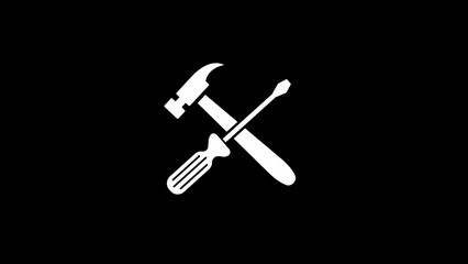Hammer and screwdriver repair tools icon. service tools icon. Servicing concept logotype icon illustration background.