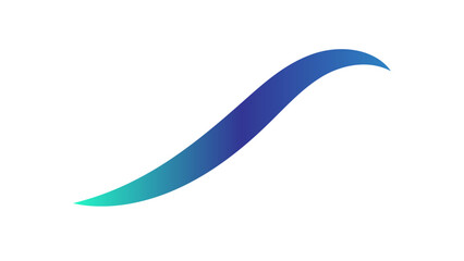 Elegant curved swoosh with a blue and turquoise color gradient