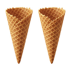 Empty Waffle Ice Cream Cone on a Transparent Background, Png Background