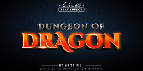 Dungeon of dragon shiny text, editable text effect.