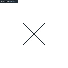 Close, delete, linear style sign for mobile concept and web design
