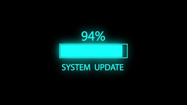 System Update Progress Loading Bar Animation with Futuristic Interface Elements, Digital UI Indicators, and Smooth Data Transfer Motion Graphics"