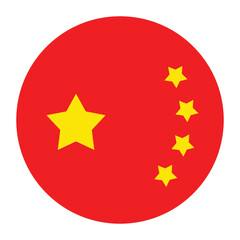 Round China Flag Icon Vector Graphic