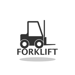 Forklift icon logo with shadow