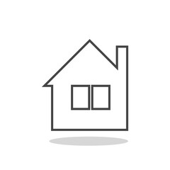 House simple icon with shadow