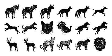 Black and White Animal Silhouettes