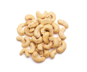 Cashew nuts on a white background