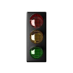 Front Perspective Views 3d Render of Traffic Light without Pole Illustration