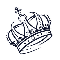 Crown themed vector illustration with artistic design and icon style