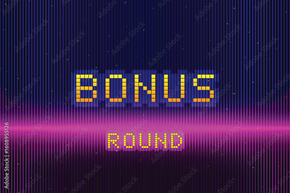 Fototapete bonus text effects. pixel art .8 bit game. retro game. for game assets .retro futurism sci-fi backgr