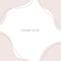 ミニマルな韓国風抽象フレーム背景（やわらかなベージュの曲線）