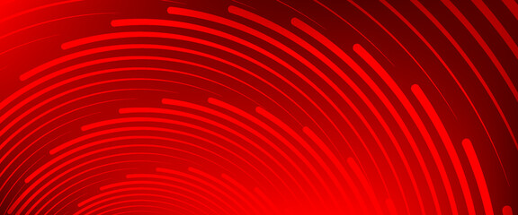 Vibrant red abstract vector background with curved, radial lines forming a dynamic and modern circular pattern. Perfect for tech, music, or futuristic themes.