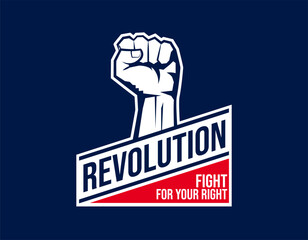 hands clenched power strength logo vector