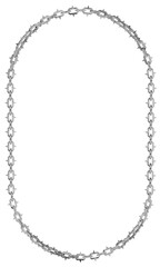 High-resolution 3D illustration of a menacing metallic chain forming a clean, contemporary oval frame. Perfect for showcasing content with a powerful, dangerous aesthetic.