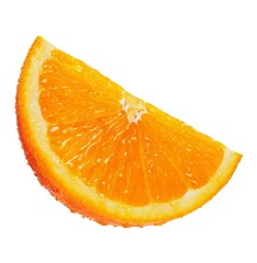 Juicy orange wedge isolated on white background